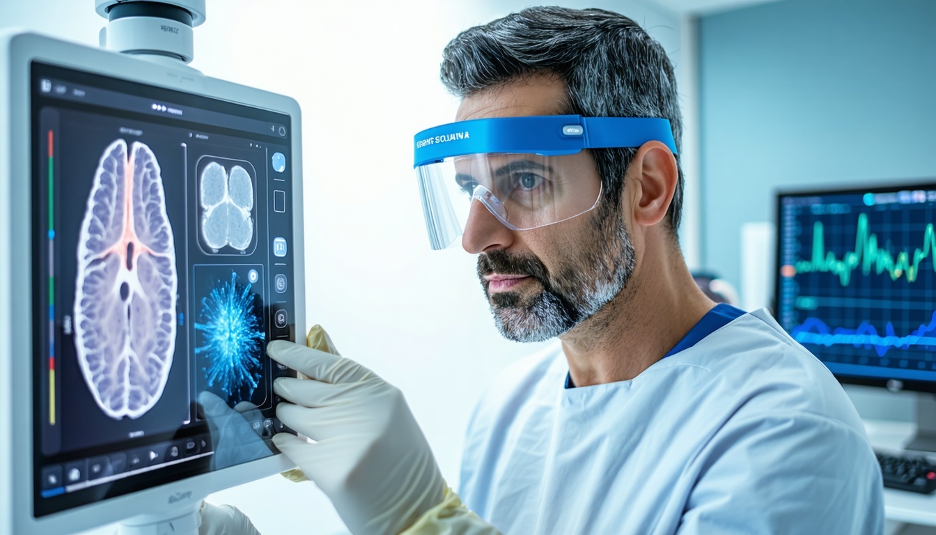 Healthcare professional using innovative medical device