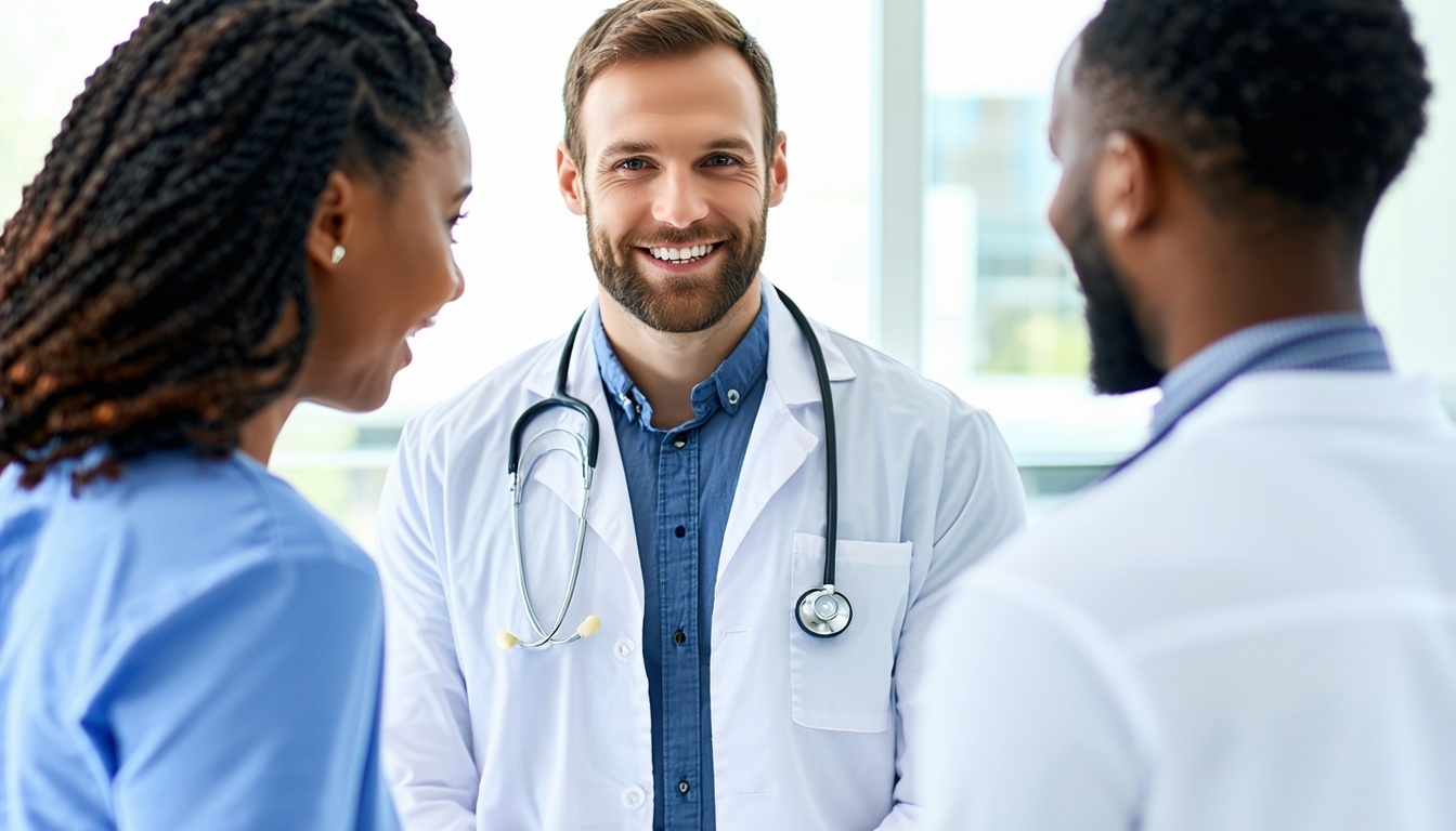 Expert support team assisting healthcare providers